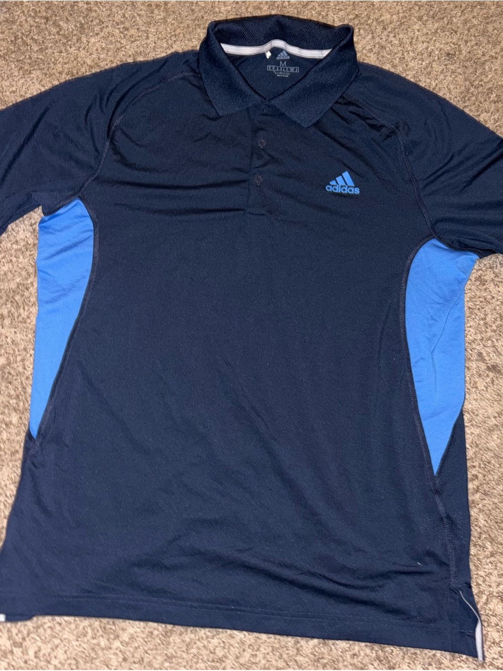 adidas Navy Polo with Light Blue Panels